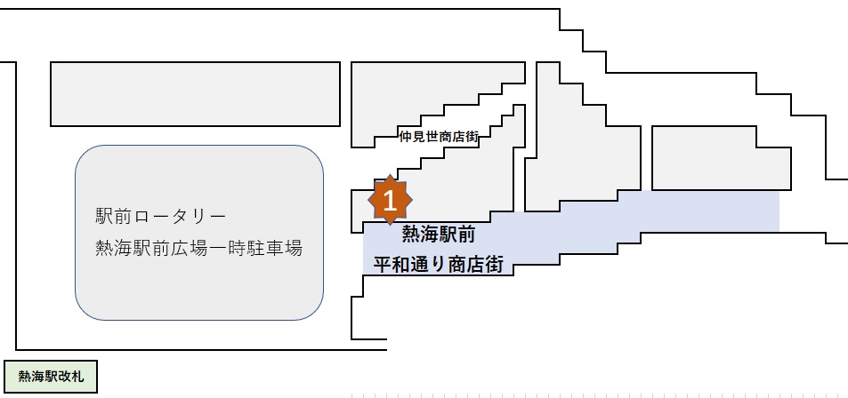 熱海駅前平和通り商店街マップ