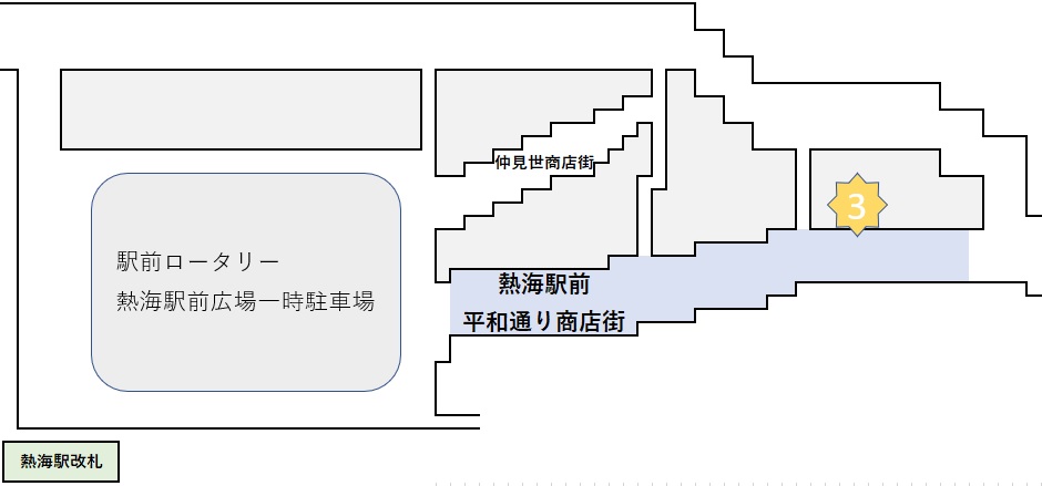 熱海駅前平和通り商店街マップ