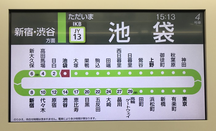 池袋駅からの所要時間