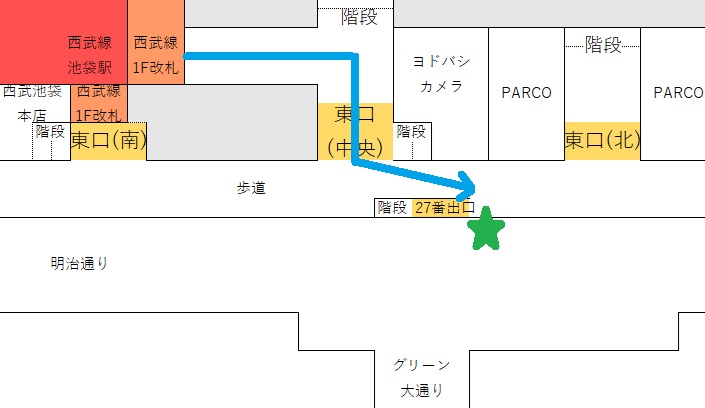 西武線池袋駅から東口タクシー乗り場への行き方