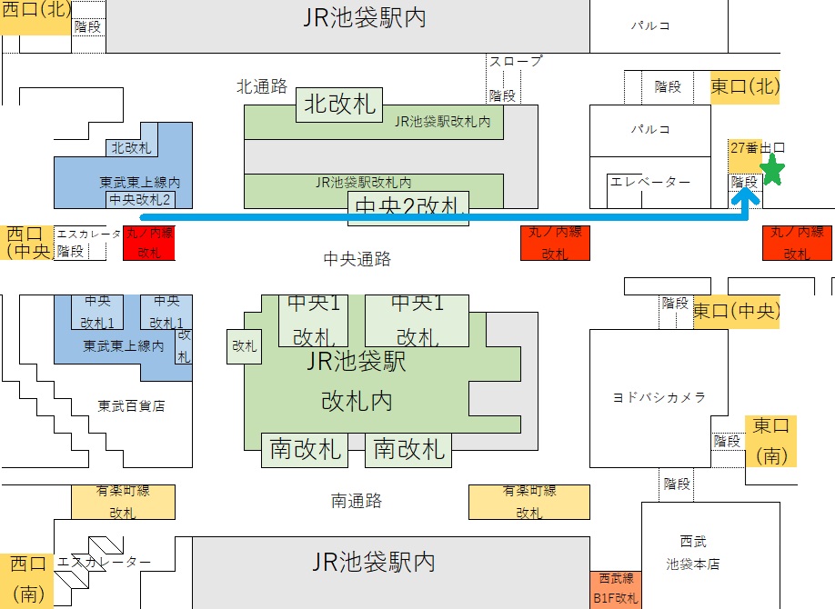 東武東上線池袋駅から東口タクシー乗り場