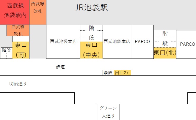 池袋駅東口の図