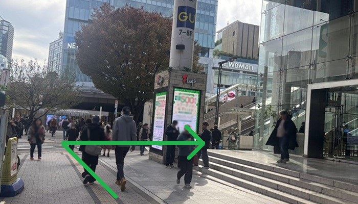 新宿のフラッグスビル近く